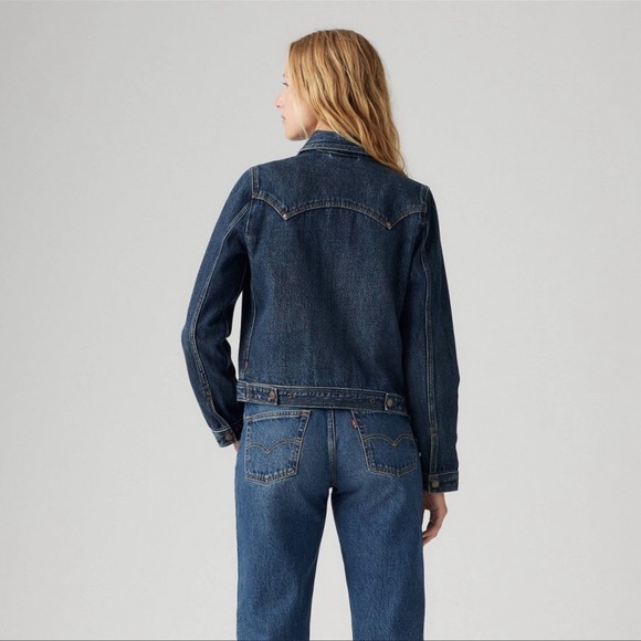 Levi’s Women’s Original Trucker Riveted Jacket - Silver Lode Size Extra Large - Picture 2 of 5